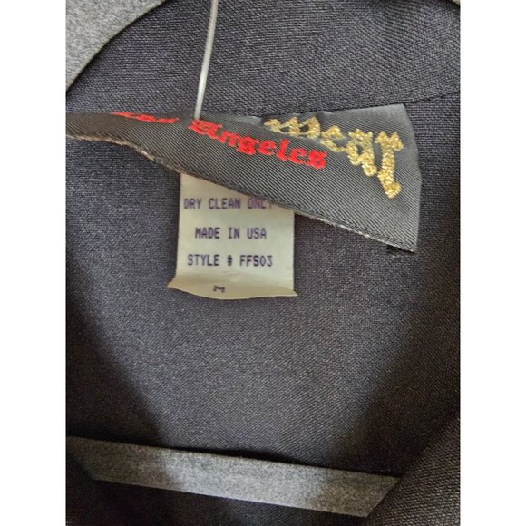 Classic Casino Wear Velour Blue Flame Martini Glass Button Rockabilly Shirt *NEW - Picture 6 of 10